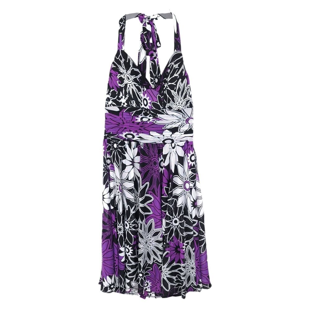 Sangria Dress Womens 12 Vintage Midi Long Sleeveless Floral Lined Fit Flare Zip